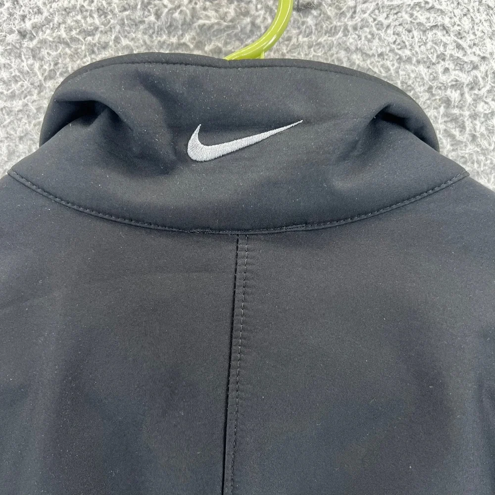 Vintage Nike Y2K Men's Fleece Jacket Black Grey Colorblock Full Zip‎ Medium